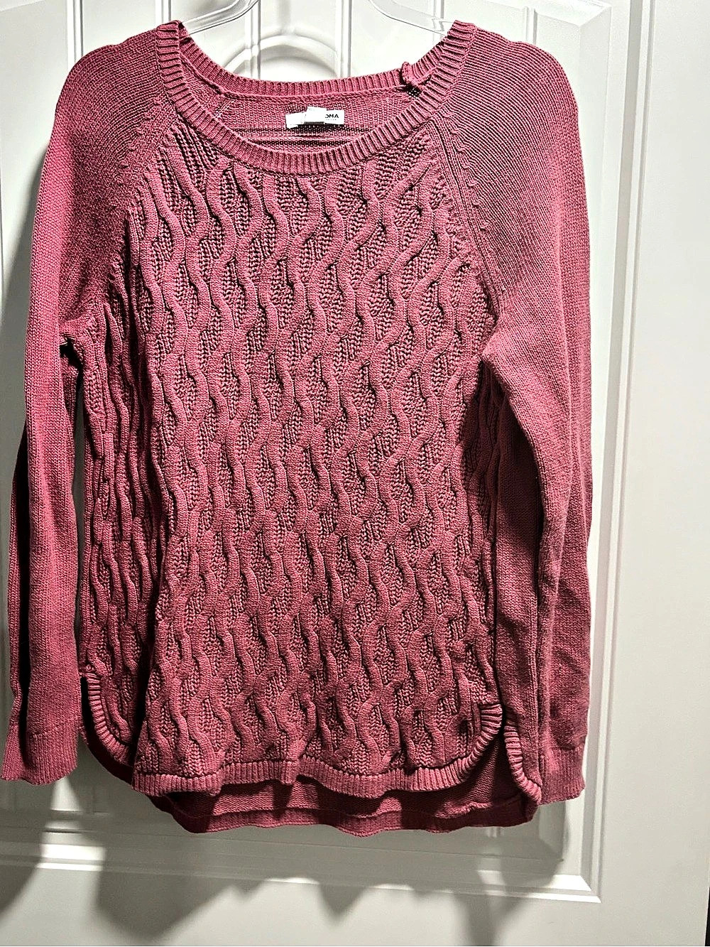 SONOMA Cable Knit Crewneck Pink Size Large Like New